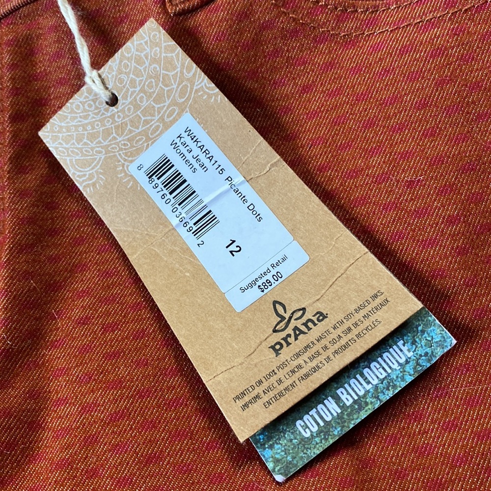 PrAna Kara Jeans Picante Dots organic cotton low rise fitted 12 stretchy NWT - Picture 4 of 9